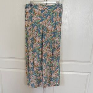 Roxy Floral Button-Accent Palazzo Pant in Peach, Mint & Blue